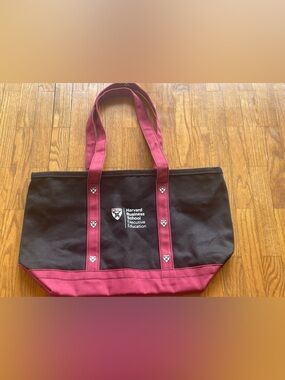 Harvard Business School Black and Maroon Canvas Tote